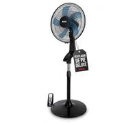 SOGO Ventilador de Pie Silencioso con Mando a Distancia y Temporizador 7,5H - Ventilador de Pie 40 cm Oscilante con 3 Velocidades - Altura Ajustable 120-145 cm y 5 Aspas 50W Negro (SS-21280)