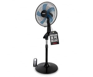 SOGO Ventilador de Pie Silencioso con Mando a Distancia y Temporizador 7,5H - Ventilador de Pie 40 cm Oscilante con 3 Velocidades - Altura Ajustable 120-145 cm y 5 Aspas 50W Negro (SS-21280)