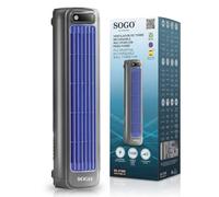 SOGO Ventilador de Torre Recargable Multifunción - Ventilador Portátil con Batería 2000mAh, Uso en Pared o Mesa, 3 Velocidades, Oscilante, USB Tipo C, Compacto y Silencioso