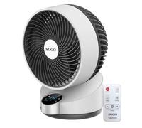 SOGO Ventilador Sobremesa Silencioso con Temporizador 12H y Mando a Distancia - Ventilador de Mesa 50W con 3 Modos y Oscilación 90° - Ventilador Compacto Potente con Función Vórtice para Hogar