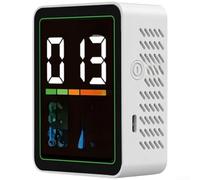 Sogoluat Monitor de calidad del aire 5 en 1 para PM2.5 PM10 PM1.0, detector portátil de humedad de temperatura con pantalla en tiempo real, probador de gas interior recargable USB-C con alarma (MT04
