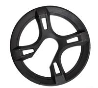 Sogoluat Protector de plato de bicicleta de 42 dientes, cubierta de cadena de montaje de 4 agujeros, protección de plástico contra el polvo, escombros se adapta a paso de agujero 9,7-10,7 cm MTB