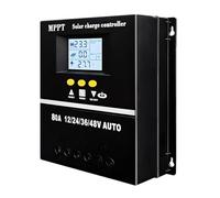 SOGTICPS Regulador de carga solar MPPT, 80 A, 12 V, 24 V, 36 V, 48 V, pantalla LCD, regulador inteligente, máx. 100 V, entrada dual USB para plomo-ácido/litio