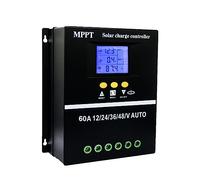 SOGTICPS Regulador de carga solar MPPT de 60 A, 12 V, 24 V, 36 V, 48 V, batería LCD, regulador inteligente, máx. 100 V, entrada dual USB para plomo-ácido/litio