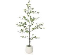 SOGUYI Árbol Artificial Olivo 150 cm, Planta Falsa de Olivo con Maceta Blanca Alta, Plantas Artificiales Realistas para Decoración de Hogar y Oficina