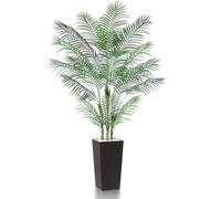 SOGUYI Palmera Artificial 210 cm - Planta Artificial Resistente a los Rayos UV para Interior y Exterior - Planta de Suelo Falsa con Macetero Cónico Marrón Espresso