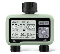 SOGUYI Temporizador Automatico, para Piscina de Césped Jardín, Gran Pantalla LCD Programador de Riego a Pilas con 2 Salidas Separadas