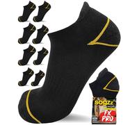sogzz Calcetines cortos de trabajo Work FX Pro de 85% algodón para el verano, hombres y mujeres, calcetines cortos de trabajo para zapatos de trabajo, resistentes, negros, 35-38, 39-42, 43-46, 47-50
