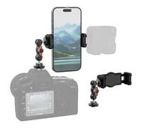 SOH Cool - Cabezal esférico multifunción, Adaptador de Doble Cabeza de Bola con Tornillo de 1/4 Pulgadas y Soporte de Clip de teléfono para cámara réflex Digital, Monitor LCD, cámara, Jaula, luz LED,