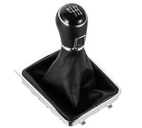 SOHINI Pomo Palanca Cambio para Passat para B7 2011 2012 2013 2014 2015 Cuero Mano Velocidad Pluma Perilla Palanca Cambios Gaitor Funda Arranque Collar Palanca Cambios(Combo 6 Speed)