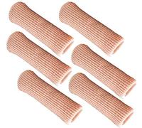 Sohler 6 paquetes de tapas cerradas para los dedos Protectores de las mangas para los dedos, tela elástica forrada con gel suave (grande de 1"X 2-1/2")