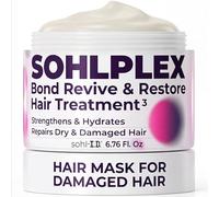 SOHLPLEX Bond Revive & Restore Treatment for Dry Damaged Hair, Deep Conditioning Mask for Frizzy & Damaged mechones, hidratantes y fortalezas, vitaminas B3, B5, B7, C y E. Vegan & Cruelty Free-6.76