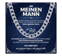 Sohn Geschenke Halskette Herren Silber - Kette Kubanische Edelstahl Ketten Hip Hop Halskette für Männer Jungs Geburtstag Geschenk für Sohn Bruder Mann Papa Papa-Tochter 6mm 8mm, 55cm-8MM, Acero