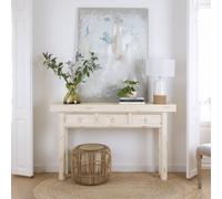 Soho mueble recibidor de madera maciza de araucaria en color blanco decay