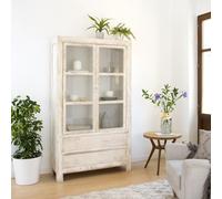 Soho vitrina de madera maciza de araucaria en color blanco decay