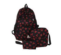 Sohodoo Bonito conjunto de mochila for niñas, mochila escolar con lazo kawaii, mochila de gran capacidad for niños de 6 a 12 años, juego de 3 piezas(C)