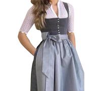 Sohodoo Conjunto de Vestido Dirndl de Terciopelo: Traje Tradicional for Oktoberfest for Mujer con Falda Larga y Delantal en Tallas Grandes.(XXL)
