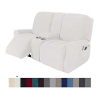 Sohodoo Funda de sofá reclinable con Consola - Juego de 8 Piezas con Fundas for portavasos | Antiarrugas y Resistente a la decoloración(E)