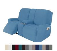 Sohodoo Funda elástica for sillón reclinable con portavasos - Juego Completo de Funda Protectora de Forro Polar for sofá reclinable de 2 plazas(B)