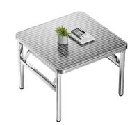 Sohodoo Heavy-Duty Stainless Steel Folding Table,Portable Outdoor Camping Picnic & BBQ Table for Kitchen Restaurant & Hotel,Square Design,Lightweight Easy Setup(90 * 90 * 72cm)