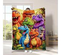 Sohodoo Manta de Dinosaurio Suave de Nube y Lindos Dinosaurios sonrientes, Franela con impresión Digital HD, Mantas de Forro Polar 3D Suaves, cálidas y Gruesas, Suaves/cálidas/para Todas(A,150x130CM)