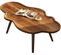 Sohodoo Mesa de Centro Moderna en Forma de Nube: Eleva tu Espacio Vital con un diseño Estable y Redondeado for Apartamentos y oficinas.(Walnut,120-60-43cm)