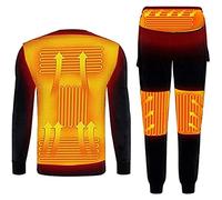 Sohodoo Ropa Interior Térmica For Hombres, Pantalones USB, Traje De Camisa, Ropa De Invierno, Ropa Interior Térmica De Calentamiento Rápido For Esquiar Y Acampar (Color : Black, Size : M)