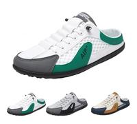Sohodoo Zapatillas de deporte sin espalda for hombre, zapatillas de deporte sin cordones, zapatillas deportivas casuales, zapatillas bajas Baotou Half Drag(Green,41)