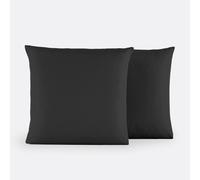 So'home Juego de 2 fundas de almohada de microfibra reciclada. Talla 50 x 70 cm. Color Negro