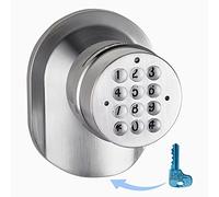 SoHoMiLL® SoHo Mill® - Juego de pomos electrónicos para puerta y cerradura con llave mecánica de respaldo (cerradura de resorte de pestillo; no cerrojo de seguridad; no conectado al teléfono), teclado