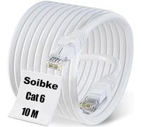 Soibke Cable Ethernet 10 Metros, Cat 6 Alta Velocidad Cable de Red 10m Cable LAN 1Gbps, Gigabit Cable Internet Largo Interior para Router Módem