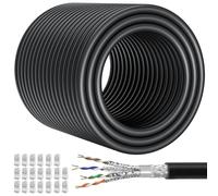 Soibke Cable Ethernet 150 metros, Cable de Red Cat 7 Exterior RJ45 Alta Velocidad SFTP Blindado Gigabit Cable de Instalación LAN 150m -10Gbit 600MHz Cable de Internet Impermeables Antiinterferencia