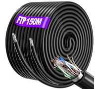 Soibke Cable Ethernet 150 metros, Cat 6 Alta Velocidad Cable de Red 150m FTP Blindado Cable RJ45, Exterior Interior Gigabit LAN Cable Internet, 23AWG Largo Cable Wifi para PS5/4 Router Switch Módem