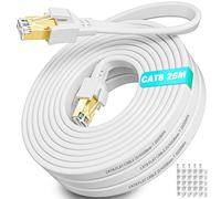 Soibke Cable Ethernet 25 Metros Cable de Red Plano Cat 8 Alta Velocidad