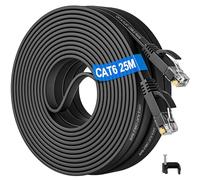 Soibke Cable Ethernet 25 Metros Cable LAN Alta Velocidad Cat 6 25m Plano