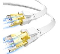 Soibke Cable Ethernet 3 metros, Cat 8 RJ45 Cable de Red 3m Alta Velocidad FTP Blindado Cable LAN Plano 40Gbps 2000MHz Blanco Gigabit Cable Internet de Conexión para Router Modem Switch