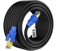 Soibke Cable Ethernet 30 Metros Cat 8, Cable Lan Alta Velocidad, SFTP Blindado 40Gbps 2000MHz, Long Cable Internet RJ45, Cable de Red Exterior Interior Impermeable para PS4/5 Switch Router (30Clips)