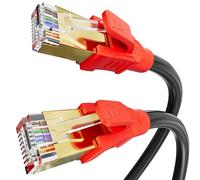 Soibke Cable Ethernet 5 Metros Cat 8 Cable LAN 5m Alta Velocidad 40Gbps Cable de Red Blindado Exterior Interior 2000MHz Gigabit Cable RJ45 Negro 26AWG SFTP Cable Internet Largo POE para Rúter Módem