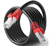 Soibke Cable Ethernet Cat 7 15 Metros, Cable Lan Blindado Cable de Red Alta Velocidad 10Gbps 600MHz RJ45 15m Negro Gigabit S/FTP Cable Internet para Switch Módem