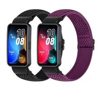 Soiike - Pulsera de 2 piezas, compatible con pulsera Huawei Band 8/Huawei Band 9/Huawei Band 10, correa de nailon elástico deportivo de repuesto para mujer y hombre