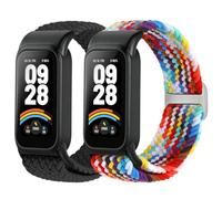 SOiiKE - Pulsera elástica trenzada compatible con Xiaomi Smart Band 9 activa/Redmi Smart Band 3, correa de nailon flexible y ajustable para mujeres y hombres