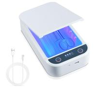 Soiiw Caja esterilizadora de herramientas de uñas portátil con luz azul, esterilizador USB, caja de limpieza para salón de uñas, pinzas, joyas, teléfono, herramientas de manicura