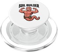 Soil Builder Strong Worm Mascot Organic Gardening Granjero PopSockets PopGrip para MagSafe