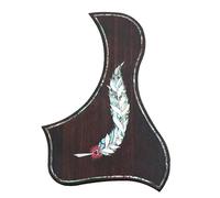 Soild - Golpeador de guitarra acústica de madera con incrustaciones de madera maciza con flor de abulón autoadhesiva para Martin D-45 para Taylor ajuste universal para placa de rasguño de guitarra