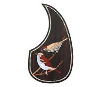 Soild - Golpeador de guitarra acústica de madera con incrustaciones de madera maciza con flor de abulón autoadhesiva para Martin D-45 para Taylor, ajuste universal para placa de rasguño de guitarra