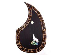 Soild Golpeador de guitarra acústica de palisandro con incrustaciones de madera maciza con flor de abulón autoadhesivo para guitarra Martin D-45 y Taylor o placa de rascar de guitarra acústica folk