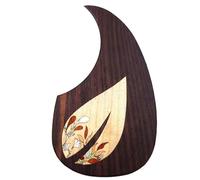 Soild Golpeador de guitarra acústica de palisandro con incrustaciones de madera maciza con flor de abulón autoadhesivo para guitarra Martin D-45 y Taylor o placa de rascar de guitarra acústica folk