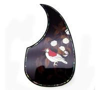 Soild Golpeador de guitarra acústica de palisandro con incrustaciones de madera maciza con flor de abulón autoadhesivo para guitarra Martin D-45 y Taylor o placa de rascar de guitarra acústica folk