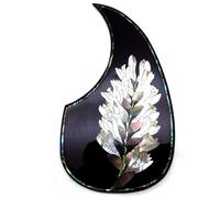 Soild Golpeador de guitarra acústica de palisandro con incrustaciones de madera maciza con flor de abulón autoadhesivo para guitarra Martin D-45 y Taylor o placa de rascar de guitarra acústica folk