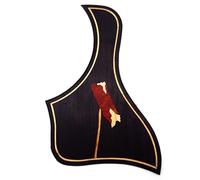 Soild Golpeador de guitarra acústica de palisandro con incrustaciones de madera maciza con flor de abulón autoadhesivo para guitarra Martin D-45 y Taylor o placa de rascar de guitarra acústica folk